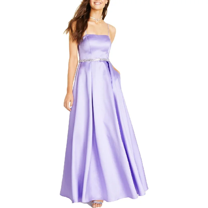 Sequin Hearts Womens Juniors Strapless Long Evening Dress