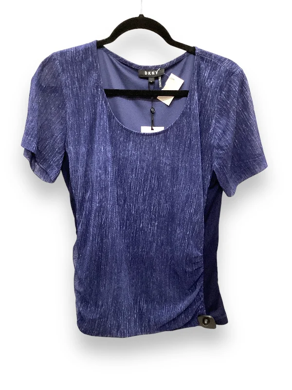 Top Short Sleeve By Dkny In Blue, Size: L