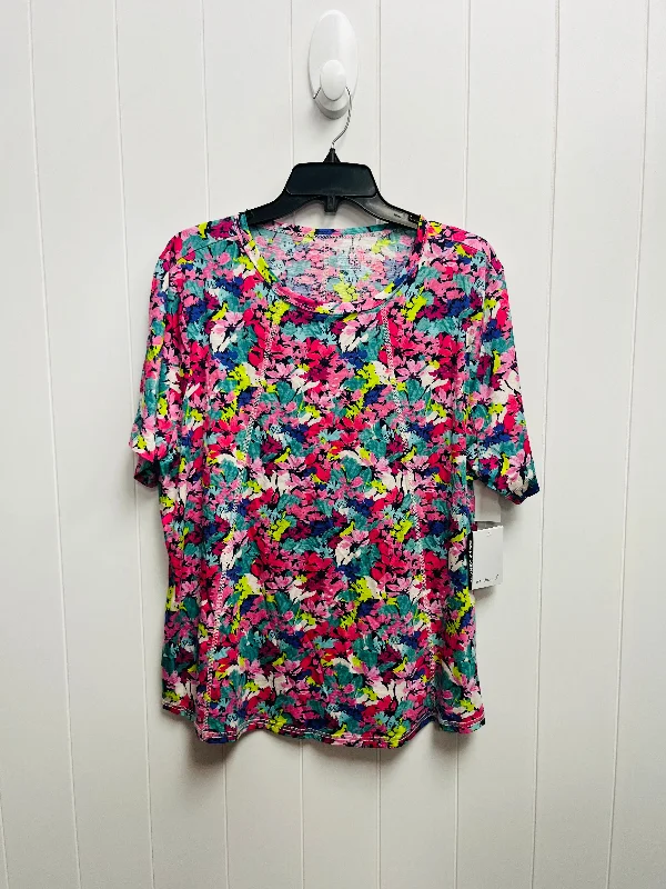 Top Short Sleeve By West Bound In Blue & Pink, Size: Xl