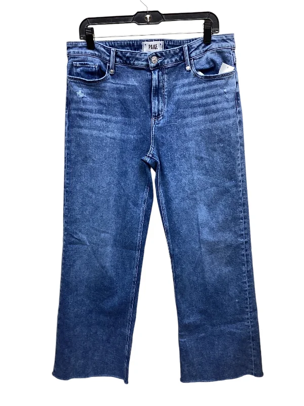 Jeans Straight By Paige In Blue Denim, Size: 14