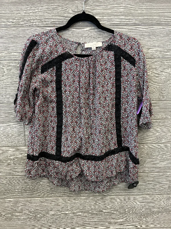 Top Short Sleeve By Loft In Floral Print, Size: S