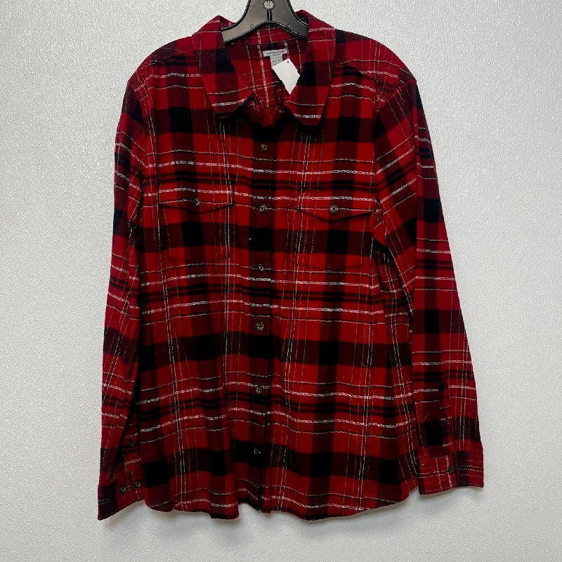 Top Long Sleeve By Carhart In Plaid, Size: Xxl