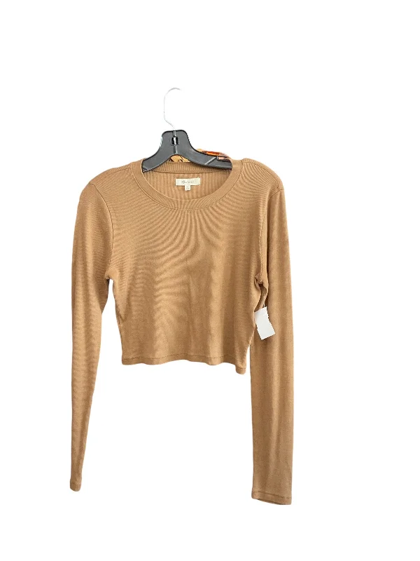 Top Long Sleeve Basic By Madewell In Tan, Size: M