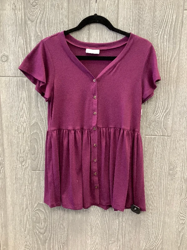 Top Short Sleeve By Bobbie Brooks In Purple, Size: S