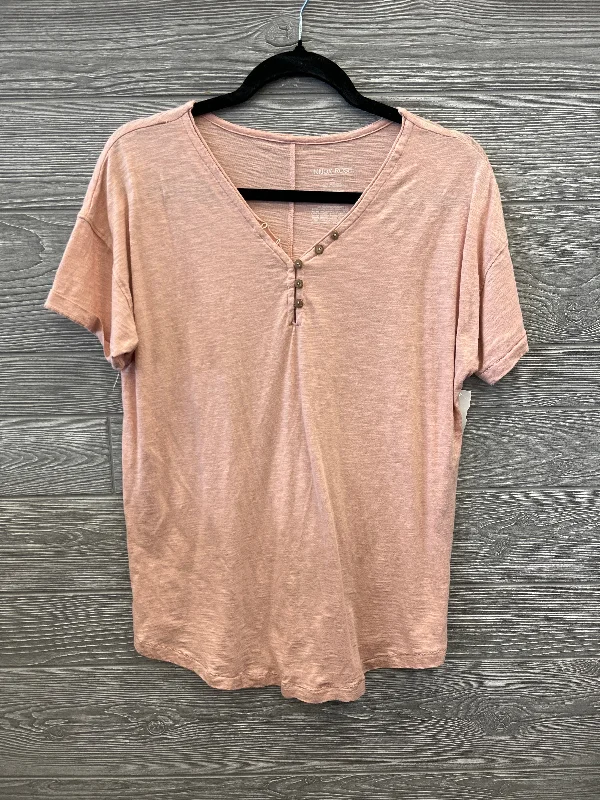 Top Short Sleeve By Knox Rose In Pink, Size: S