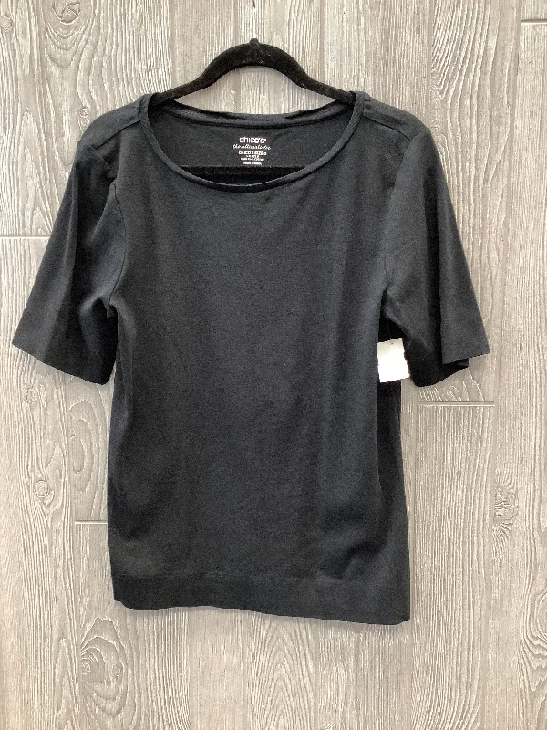 Top Short Sleeve By Chicos In Black, Size: S