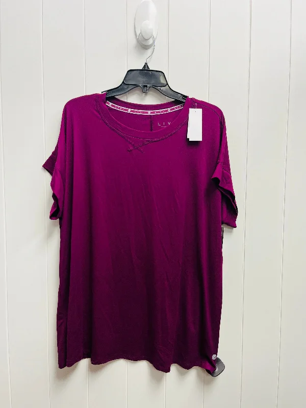 Top Short Sleeve Basic By Lane Bryant In Purple, Size: 14