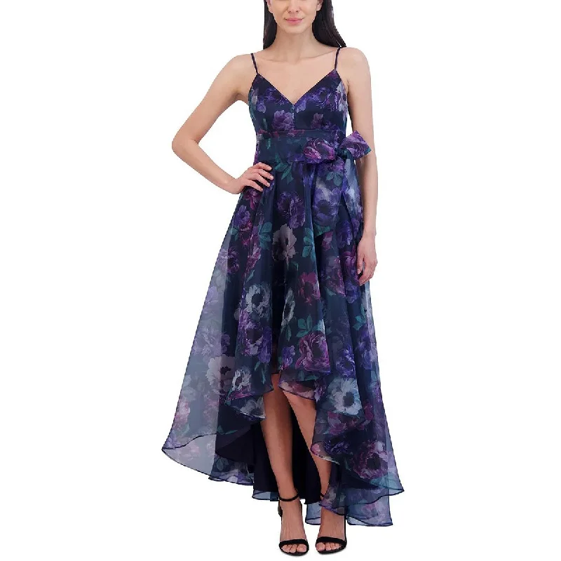 Eliza J Womens Floral Print Hi-Low Evening Dress