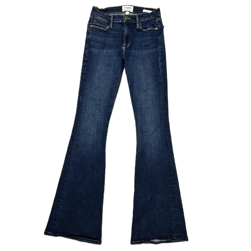 Jeans Flared By Frame In Blue Denim, Size: 2