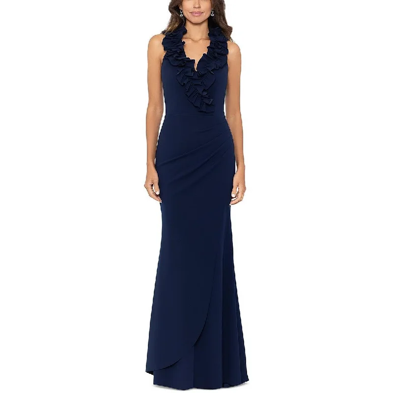 Xscape Womens Ruffled Long Evening Dress