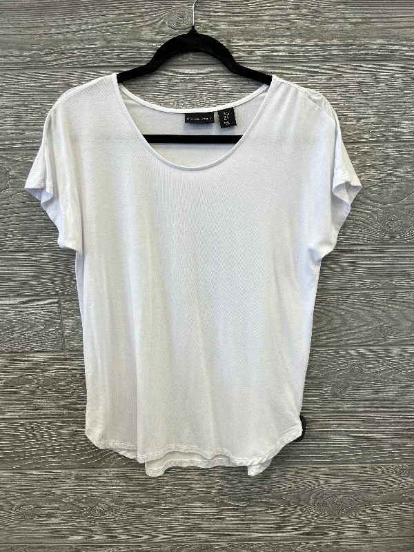 Top Short Sleeve By Adrienne Vittadini In White, Size: S