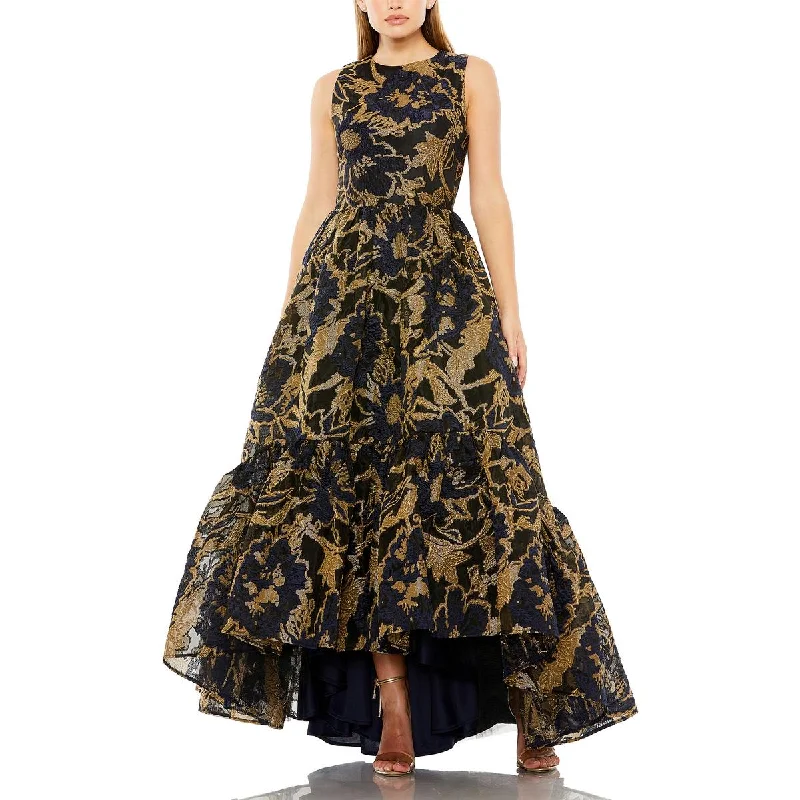 Mac Duggal Womens Brocade Hi-Low Evening Dress