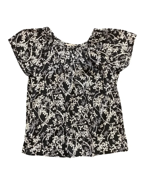 Top Short Sleeve By Loft In Black & White, Size: S