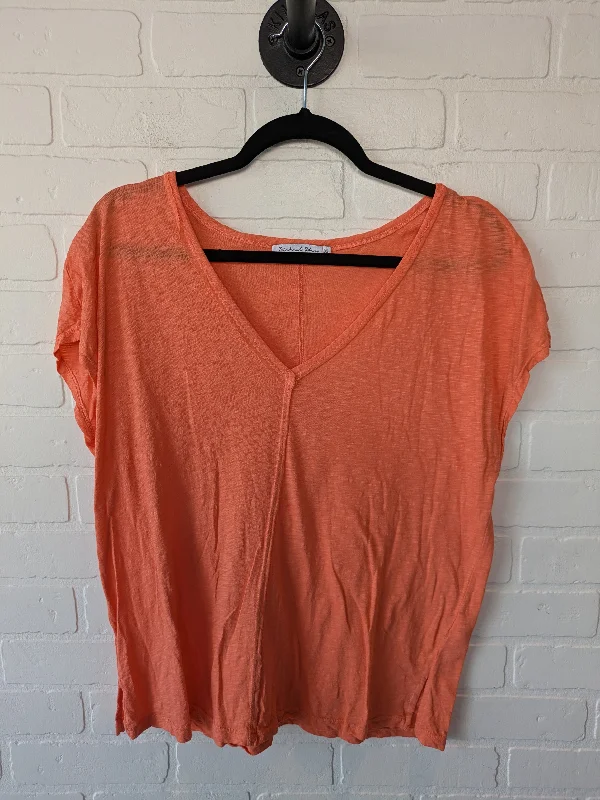 Top Short Sleeve Basic By Michael Stars In Orange, Size: Onesize