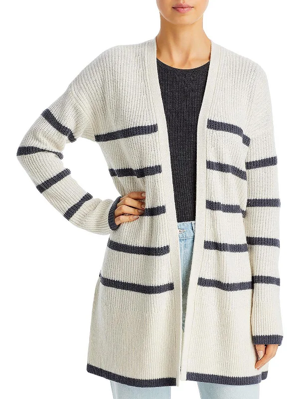 Elsie Womens Wool Blend Striped Cardigan Sweater