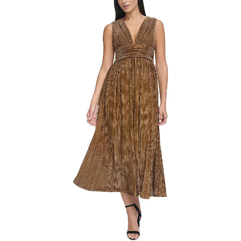 Guess Womens Metallic Long Evening Dress