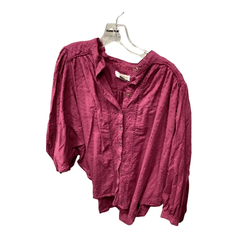 Top Long Sleeve By Pilcro In Purple, Size: M