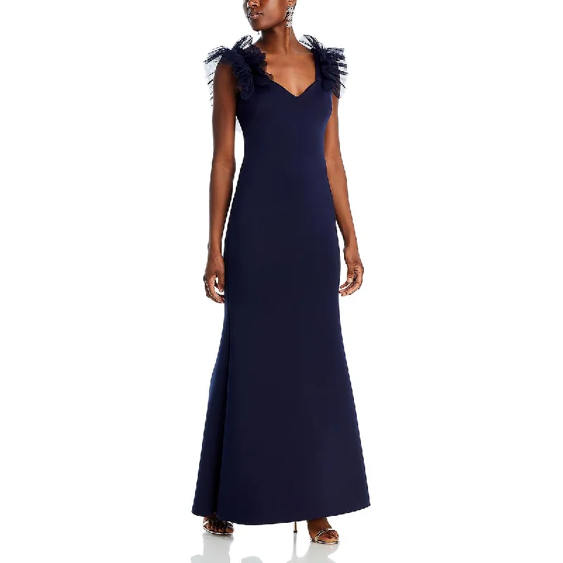 Eliza J Womens Ruffled Long Evening Dress