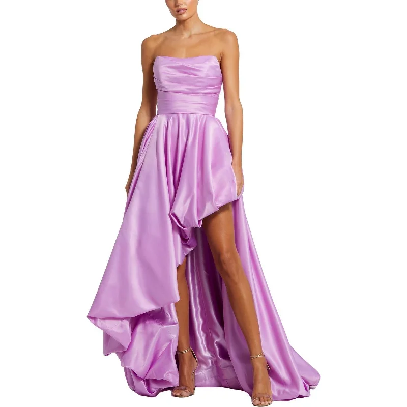 Mac Duggal Womens Satin Strapless Evening Dress