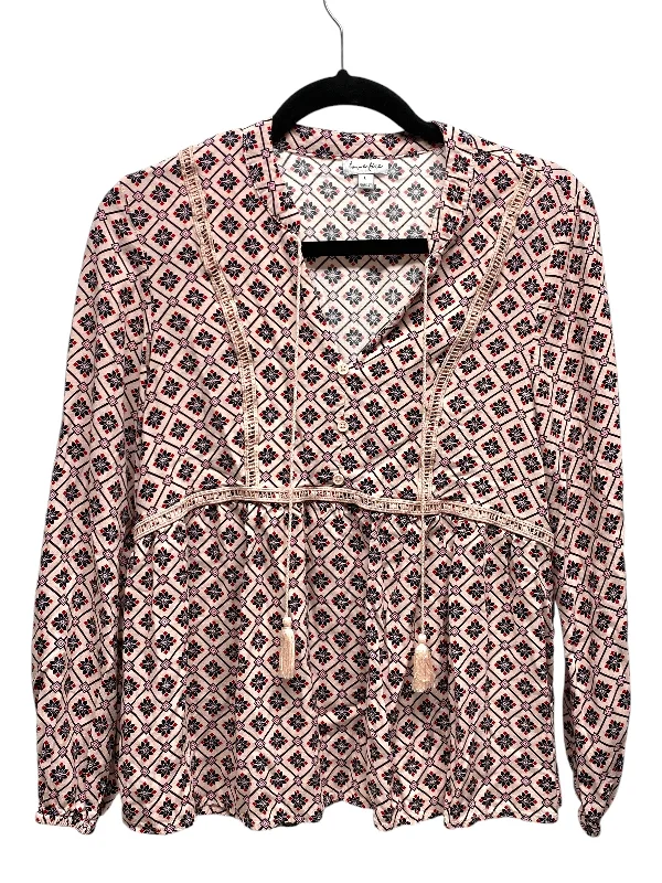 Top Long Sleeve By Love Fire In Floral Print, Size: L