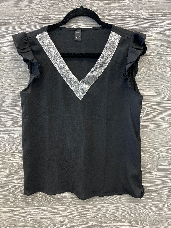 Top Short Sleeve By Shein In Black, Size: S