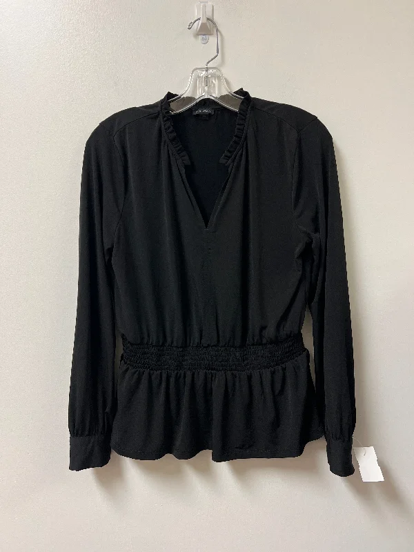 Top Long Sleeve By Ann Taylor In Black, Size: S