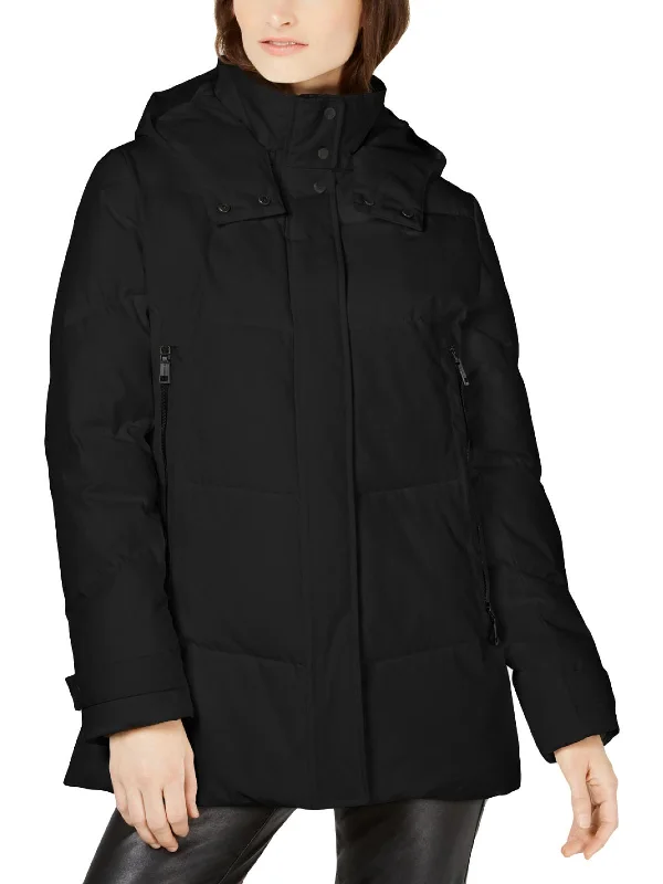 Womens Water Resistant Hooded Puffer Coat