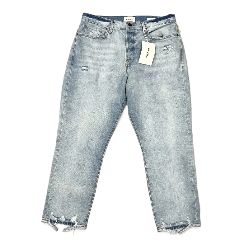 Jeans Straight By Frame In Blue Denim, Size: 16