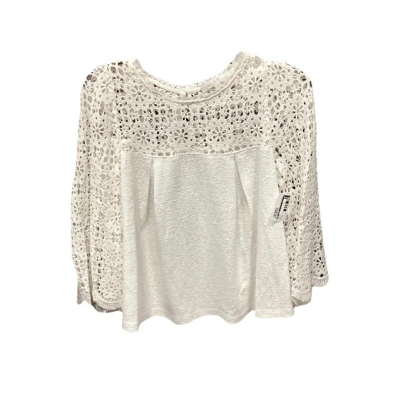 Top Long Sleeve By Eri + Ali In White, Size: Xs