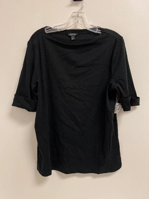 Top Long Sleeve By Lauren By Ralph Lauren In Black, Size: 1x