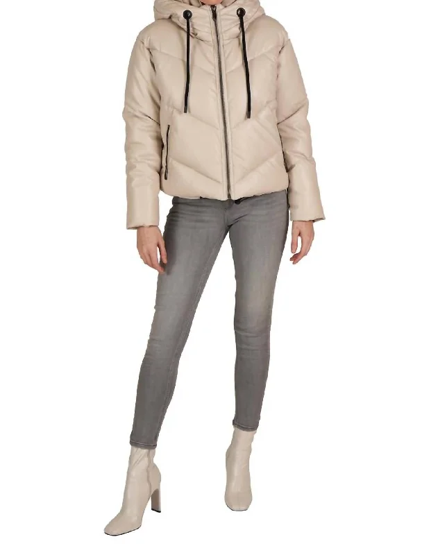 Puffer Jacket In Beige