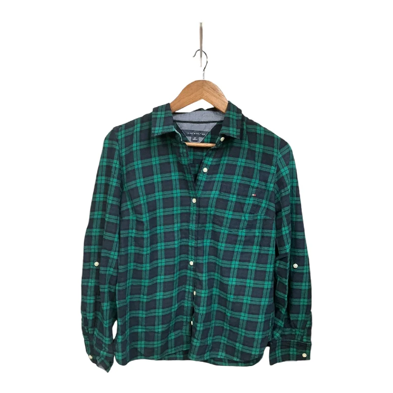 Top Long Sleeve By Tommy Hilfiger In Plaid Pattern, Size: S