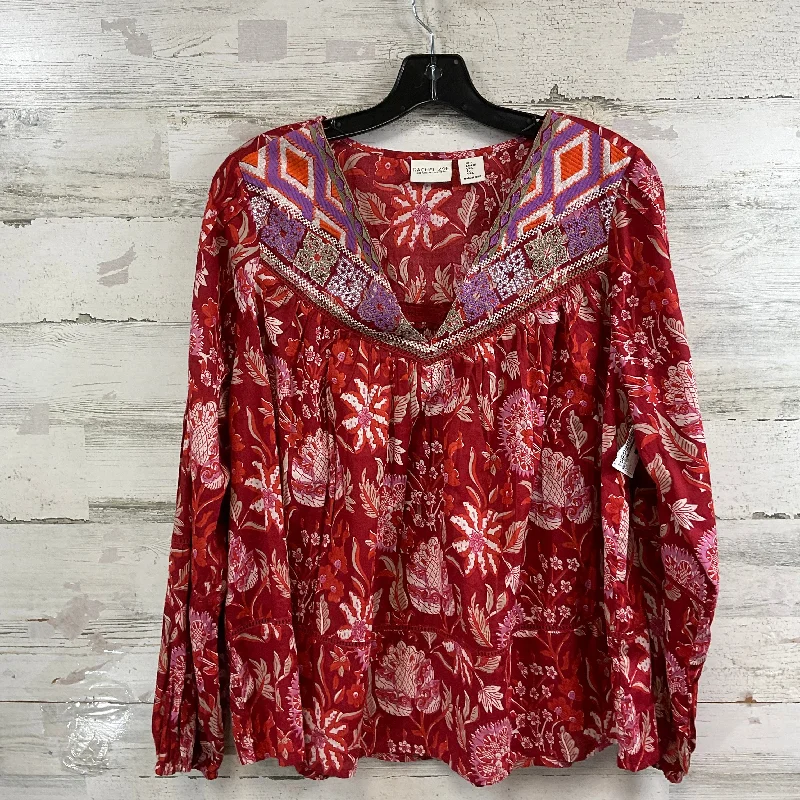 Top Long Sleeve By Rachel Zoe In Red, Size: L