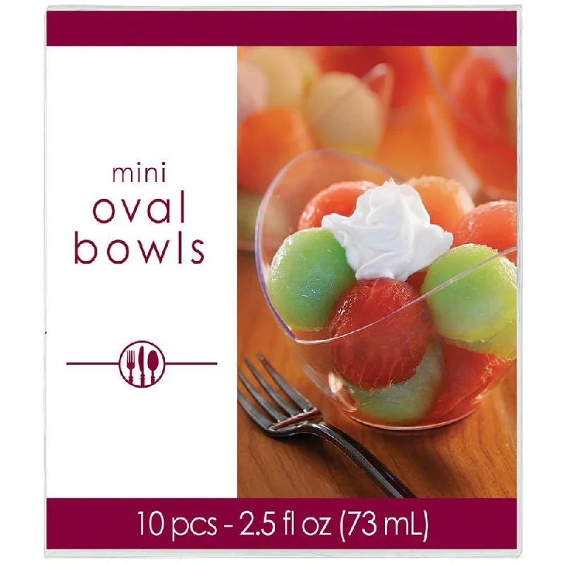 Mini Oval Bowls 2.5 Oz - Clear 10/pkg.