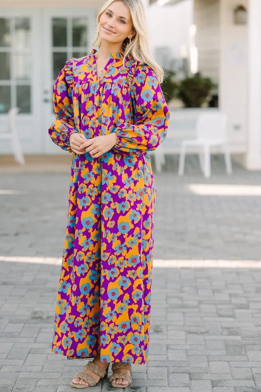 Find You Well Purple Floral Maxi Dress