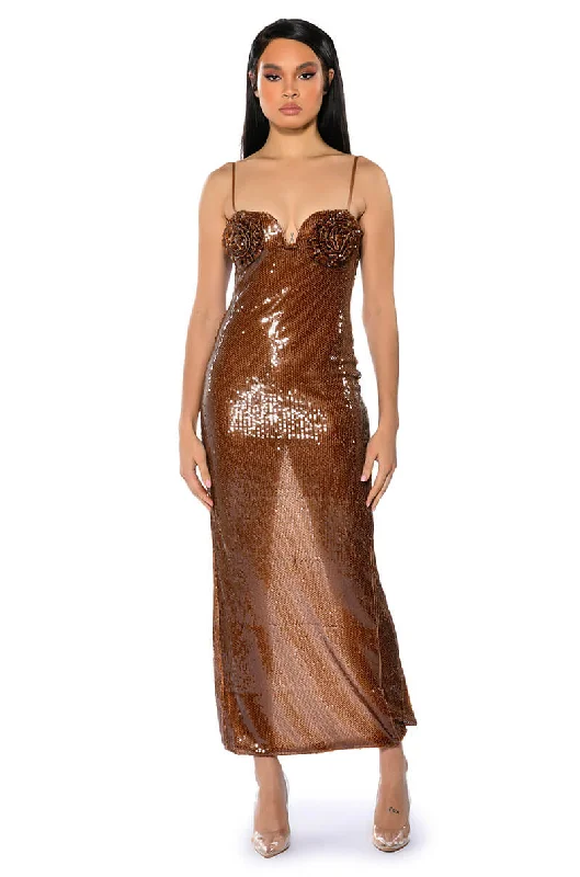 DARE TO DANCE SEQUIN MAXI DRESS