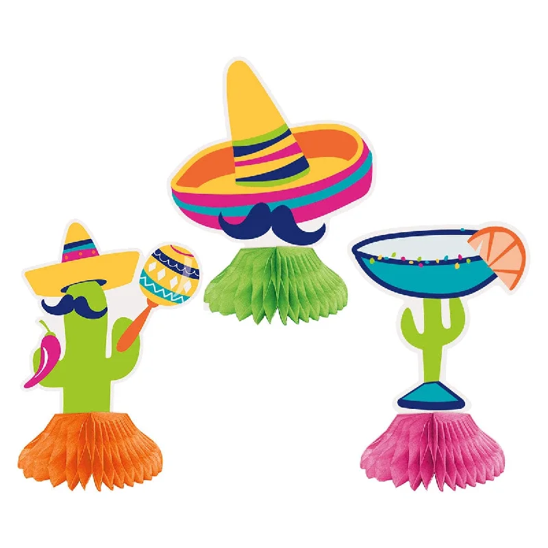 Boho Fiesta Mini Honeycomb Centrepieces, 3 Count