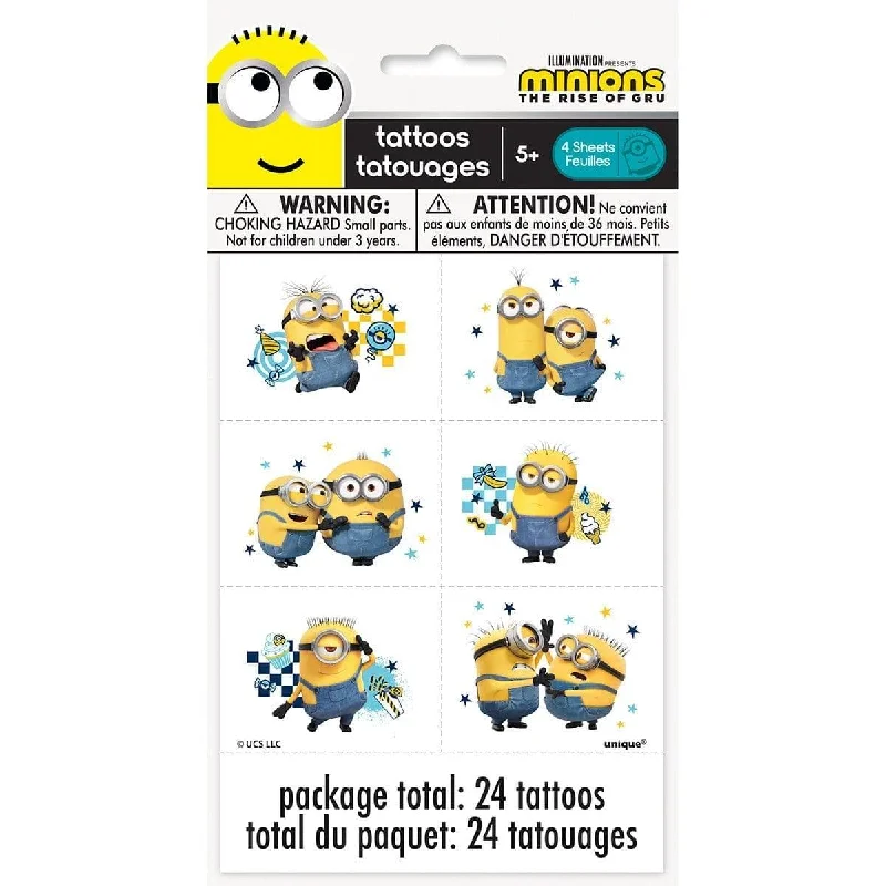 Minions Temporary Tattoos, 24 Count