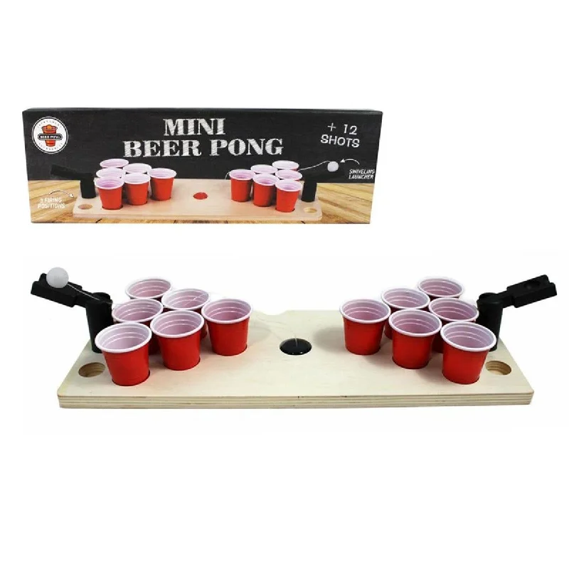 Mini Beer Pong Game with 12 Shots