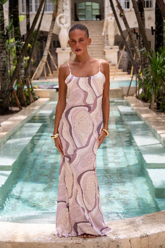 Elodie Maxi Dress Swirl Print