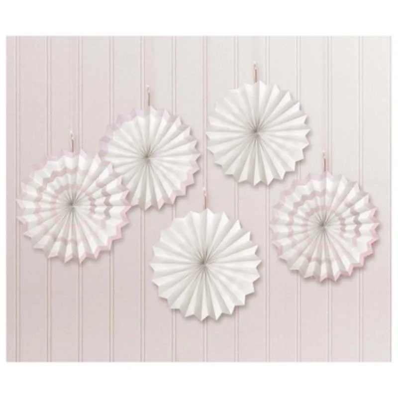 Mini Fan Decoration 5 Per Package - White