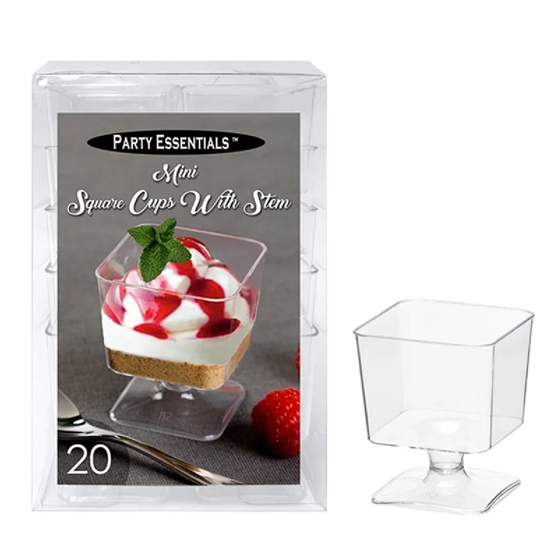 Mini Square Cup With Stem 2 Oz., 20 Count