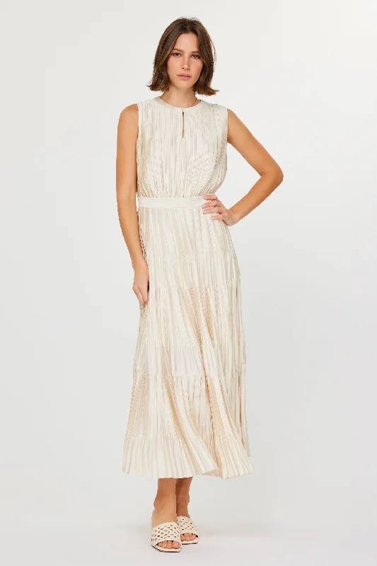 Pleated Sleeveless Maxi Dress