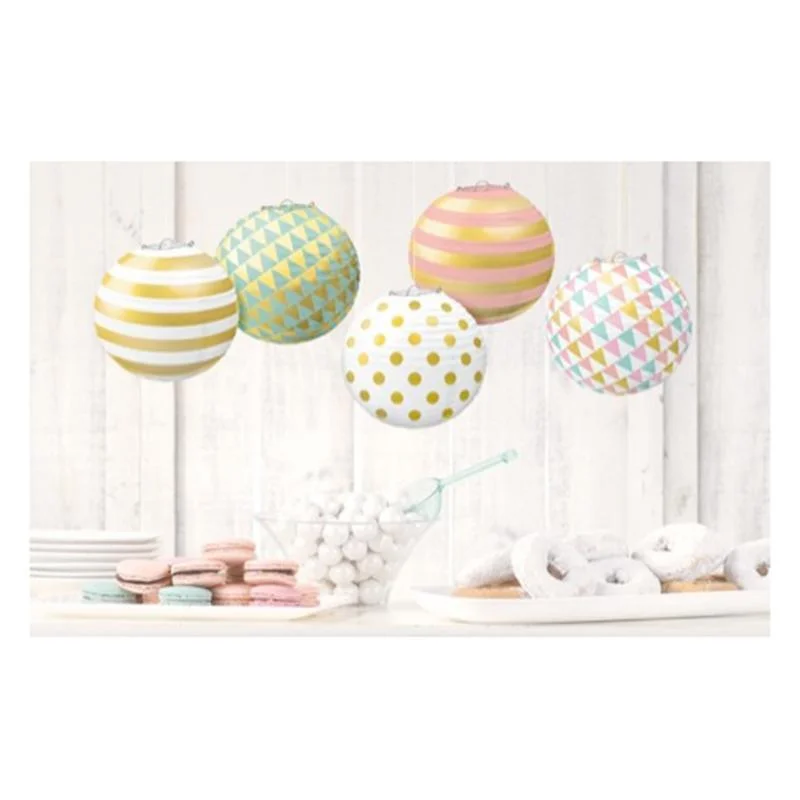 Mini Paper Lantern 5/pkg - Pastel