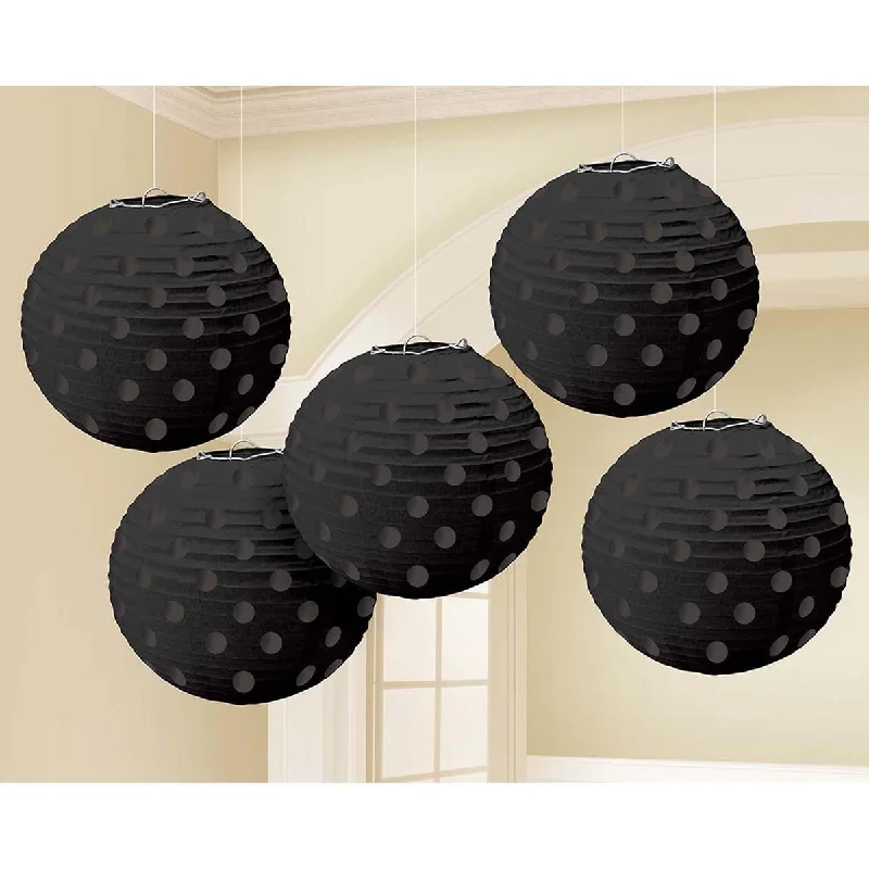 Mini Paper Lanterns 5 In. - Jet Black 5/pkg.