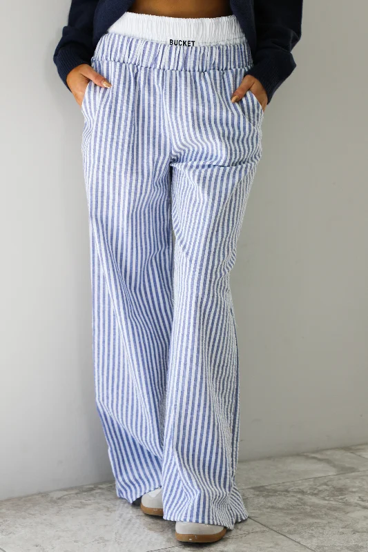 Always Right Pants: Blue/Ivory