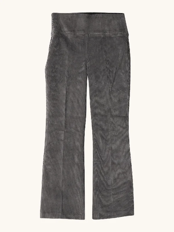 Crop Flare Corduroy in Grey