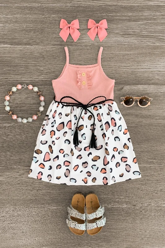 Pink & White Cheetah Dress