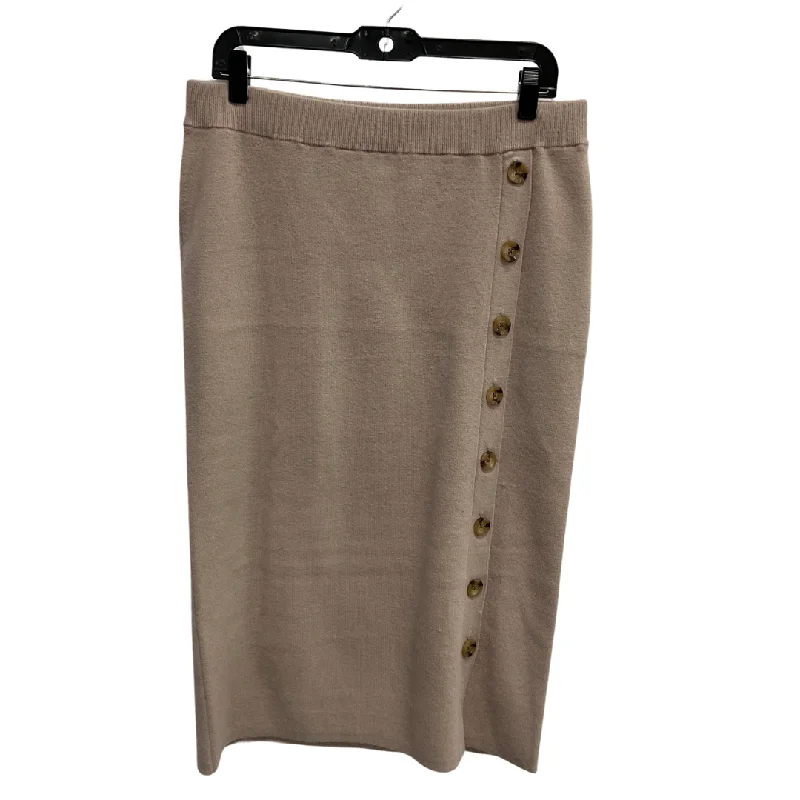 Skirt Midi By Ann Taylor In Beige, Size: L