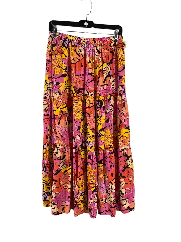 Skirt Midi By Japna In Tropical Print, Size: L